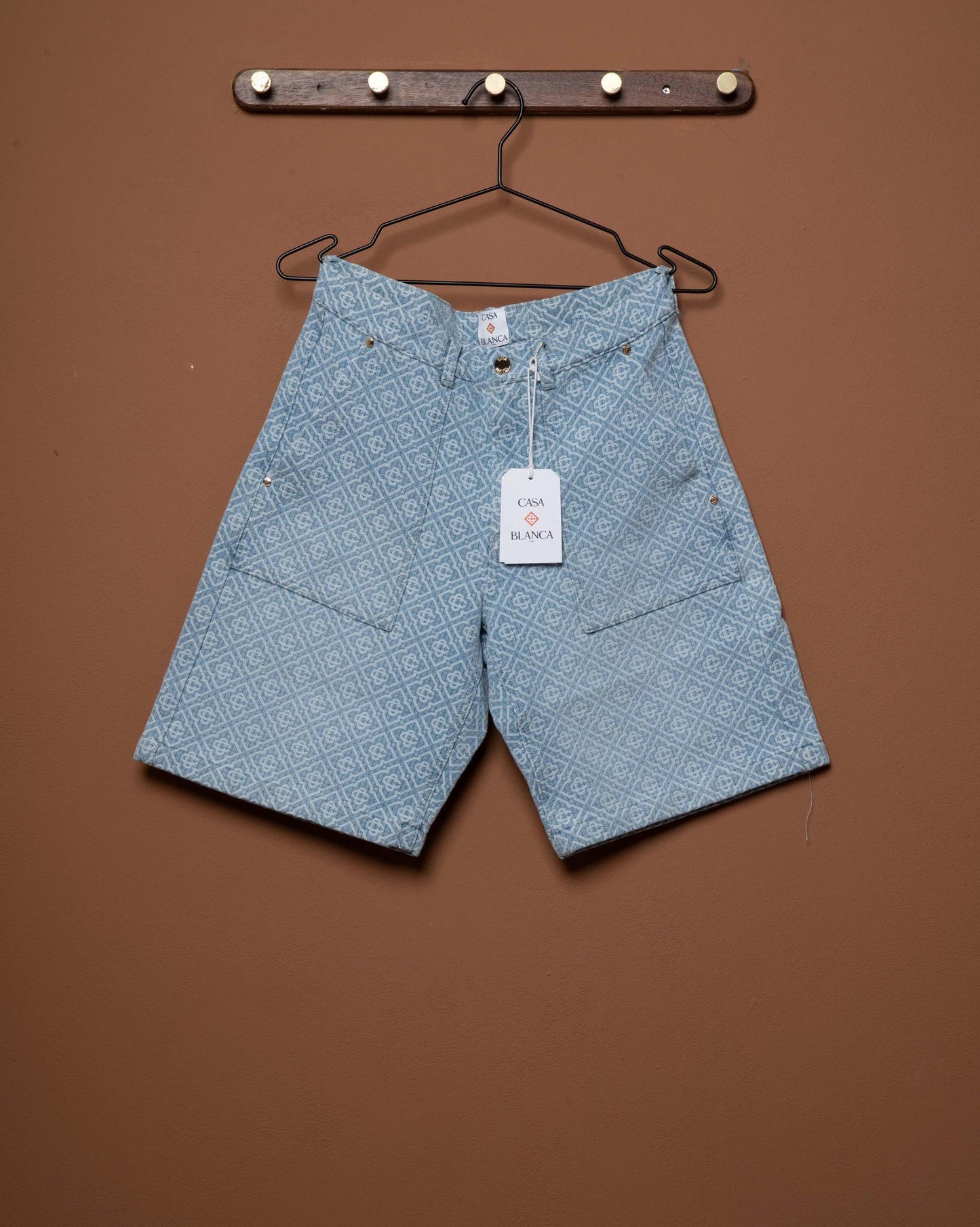 RELAXED MONOGRAM DENIM SHORTS