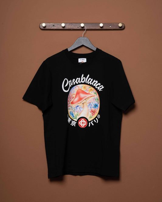 MUSHROOM EMBLEM PRINTED T-SHIRT