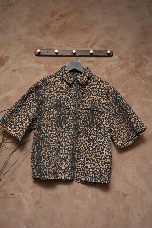LEOPARD BOXY WORK SHIRT