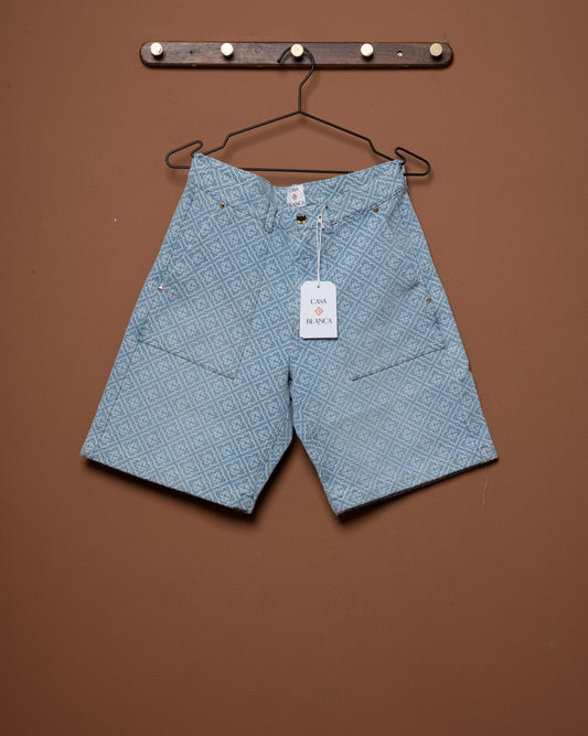RELAXED MONOGRAM DENIM SHORTS